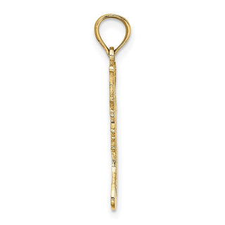 14k Yellow Gold Polished Christmas Stocking Pendant