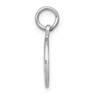 14K White Gold Polished Graduation Disc Charm