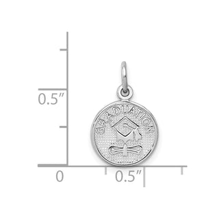 14K White Gold Polished Graduation Disc Charm
