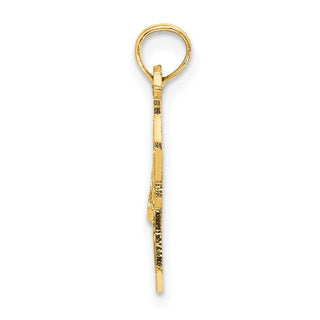 14k Yellow Gold Solid New York State Pendant