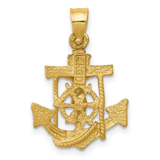 14k Yellow Gold Mariners Cross Pendant D12