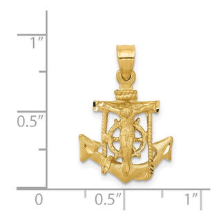 14k Yellow Gold Mariners Cross Pendant D12