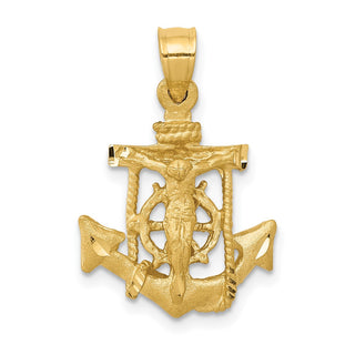 14k Yellow Gold Mariners Cross Pendant D12