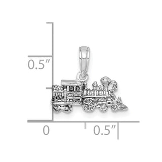 14k White Gold 3-D Miniature Train Pendant D1216W