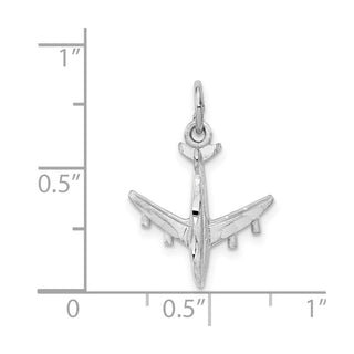 14K White Gold 3-D Airplane Charm