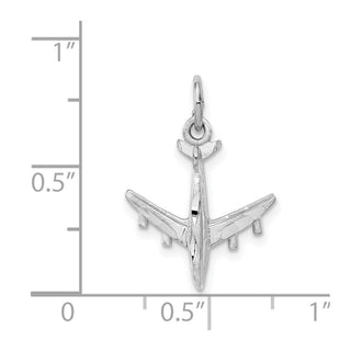 14K White Gold 3-D Airplane Charm