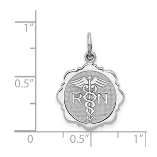 14k White Gold RN Registered Nurse Disc Charm