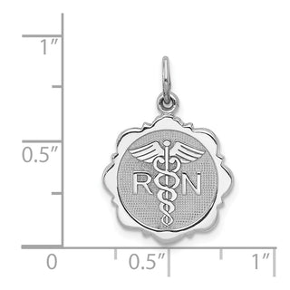 14k White Gold RN Registered Nurse Disc Charm