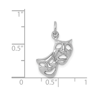 14K White Gold Polished Open-Backed Comedy/Tragedy Charm