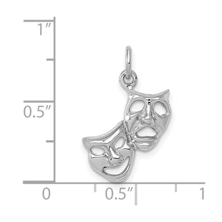 14K White Gold Polished Open-Backed Comedy/Tragedy Charm