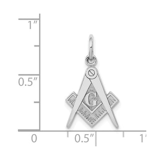 14K White Gold Polished Masonic Charm