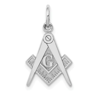 14K White Gold Polished Masonic Charm