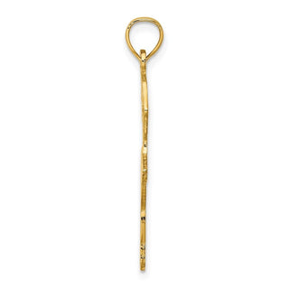 14k Yellow Gold Satin Polished Ballerina Pendant
