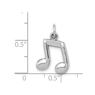 14k White Gold Polished Musical Notes Charm D1255