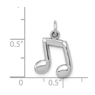 14k White Gold Polished Musical Notes Charm D1255