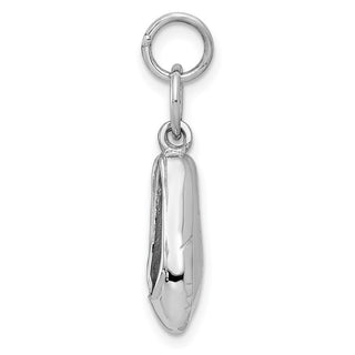 14k White Gold Solid Polished 3-D Moveable Ballet Slippers Charm