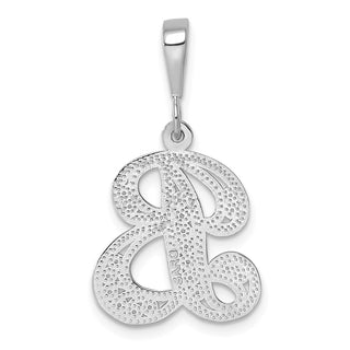 10K White Gold Filigree Initial B Pendant