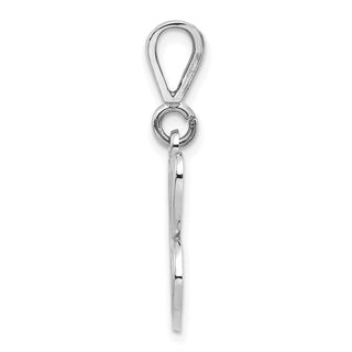 14K White Gold Solid Polished Filigree Initial C Pendant