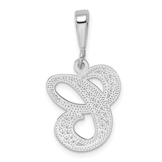 10K White Gold Filigree Initial C Pendant
