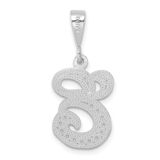 10K White Gold Filigree Initial E Pendant