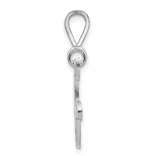 14K White Gold Solid Polished Filigree Initial F Pendant