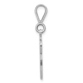 14K White Gold Solid Polished Filigree Initial G Pendant