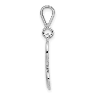 14K White Gold Solid Polished Filigree Initial H Pendant
