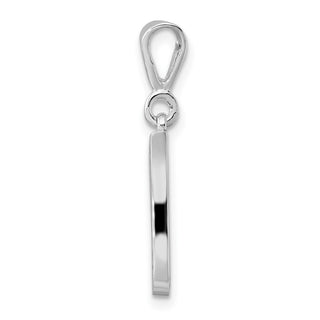 14k White Gold Solid Polished Script Filigree Letter I Initial Pendant