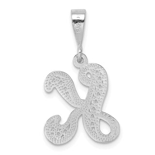 10K White Gold Filigree Initial K Pendant