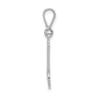 14K White Gold Solid Polished Filigree Initial M Pendant
