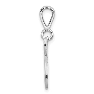 14K White Gold Solid Polished Filigree Initial N Pendant