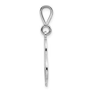 14K White Gold Solid Polished Filigree Initial S Pendant