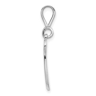 10K White Gold Filigree Initial W Pendant