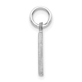 14K White Gold Satin Solid Diamond-cut Initial A Charm