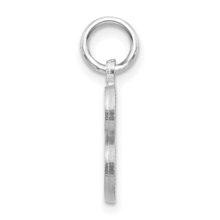14K White Gold Satin Solid Diamond-cut Initial B Charm