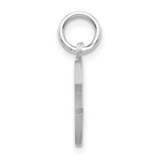 14K White Gold Satin Solid Diamond-cut Initial C Charm