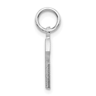 14K White Gold Solid Satin Diamond-cut Initial G Charm