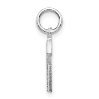 14K White Gold Solid Satin Diamond-cut Initial G Charm