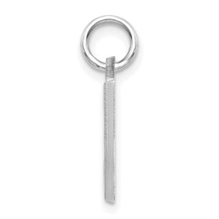 14K White Gold Solid Satin Diamond-cut Initial J Charm