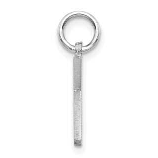14K White Gold Solid Satin Diamond-cut Initial K Charm
