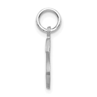 14K White Gold Solid Satin Diamond-cut Initial S Charm