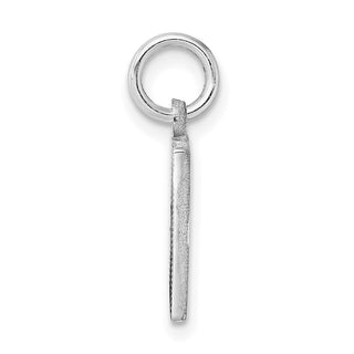 14K White Gold Solid Satin Diamond-cut Initial W Charm