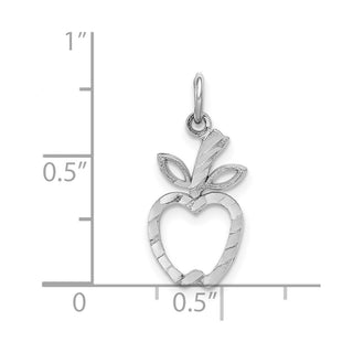 14K White Gold Diamond-cut Apple Charm