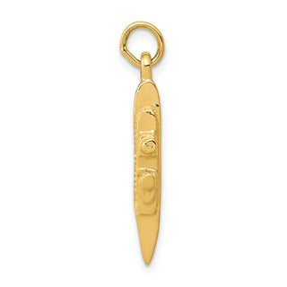 14k Yellow Gold Solid Polished 3-D Cruise Ship Charm