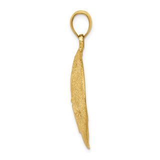 14k Yellow Gold Solid Polished Laser-Cut Sand Dollar Pendant D1399