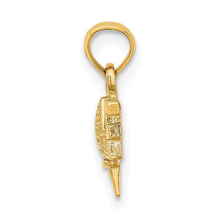 14k Yellow Gold Solid Polished Golf Pendant