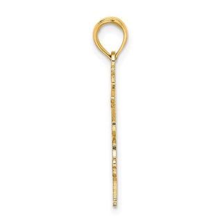 14k Yellow Gold Solid Polished Gymnast Pendant D1447