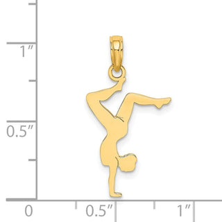14k Yellow Gold Solid Polished Gymnast Pendant D1447
