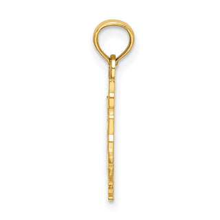 14k Yellow Gold Solid Polished Gymnast Pendant D1448