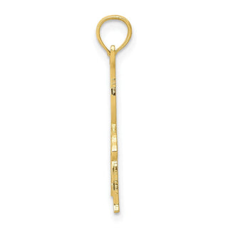 14k Yellow Gold Solid Polished Gymnast Pendant D1449